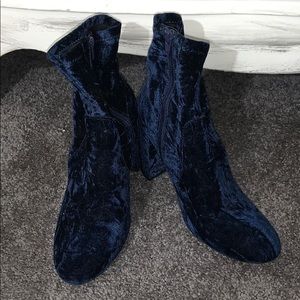 Navy Velvet Heels